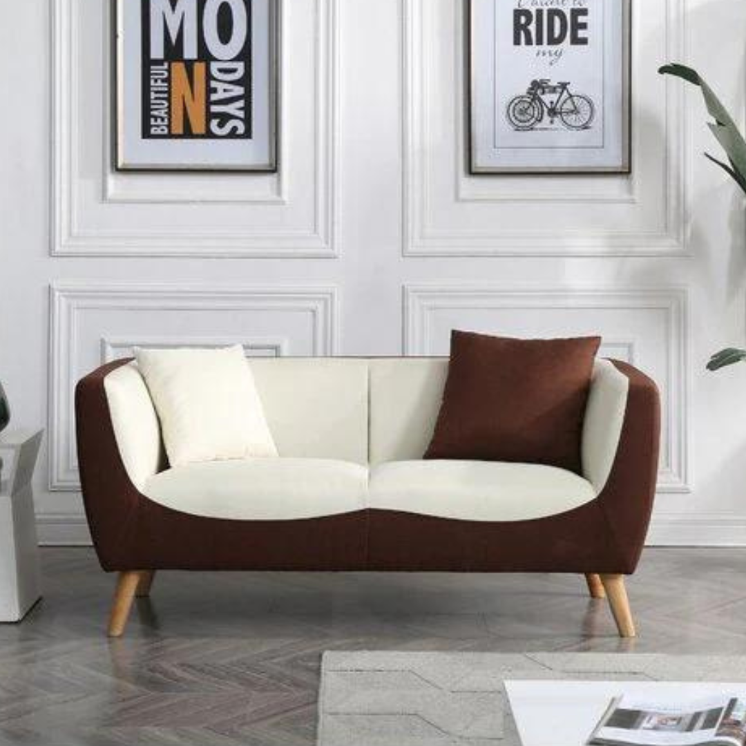 Designer Useful Modular Brown/cream White Sofa Set For Living Room - Furnishiaa -  -